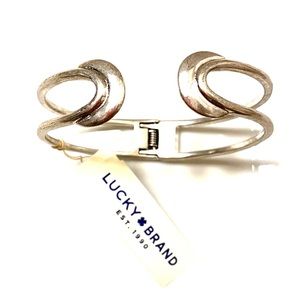 NWT Lucky Brand Silver Hinge Cuff Bracelet